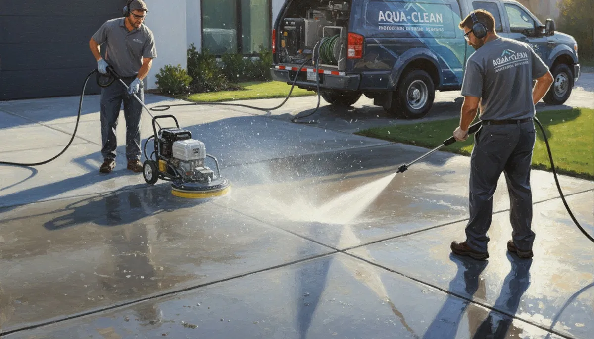 Albany, NY concrete pressure cleaning removes stains and grime from driveways and walkways